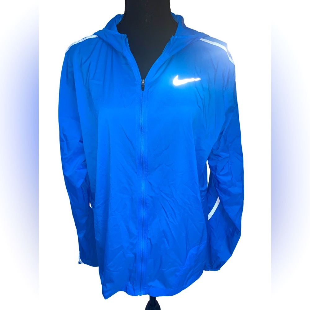 Nike Blue Running Jacket with Reflection Strip S